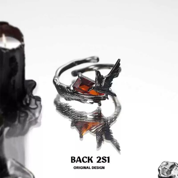 Wholesale Diablo Crow Ring Sweet Cool Wind Advanced Sense Niche Finger Caution Love and Deep Space Qin Che Ring