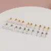 Wholesale 1 Pair Simple Style Square Inlay 304 Stainless Steel Zircon 18K Gold Plated Stainless Steel Earrings