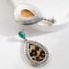 Wholesale Amazon Cross Border Fashion Retro Bohemian Turquoise Leopard Pendant Earrings Ethnic Long Earrings