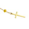 Wholesale beaded jewelry yellow crystal beads cross rosary necklace