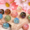 Wholesale Gilded twisted round beads acrylic straight hole beads
