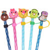 oly-b73db582f7abe750cedff4de7a59eeff Wholesale Donut series straw cap 10mm flexible glue removable straw aessories creative straw buckle personalized pen clip