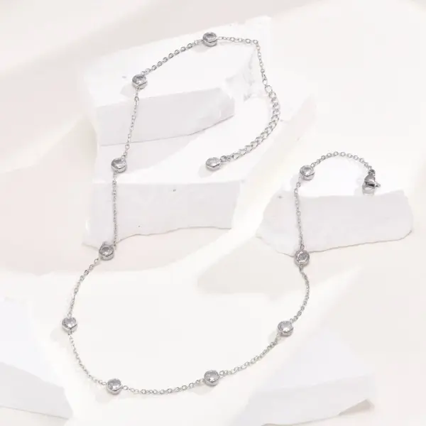 PVD Coated Real Gold Plated Solid Color 304 Stainless Steel Sweet Waterproof Non Tarnish 304 Stainless Steel Necklace