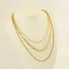 Wholesale PVD Coated 18K Gold Plated Solid Color 304 Stainless Steel Casual Simple Style Waterproof Non Tarnish 304 Stainless Steel Layered Necklaces