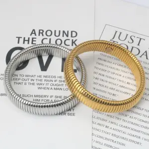 Wholesale Simple Style Geometric Stainless Steel Plating Bangle