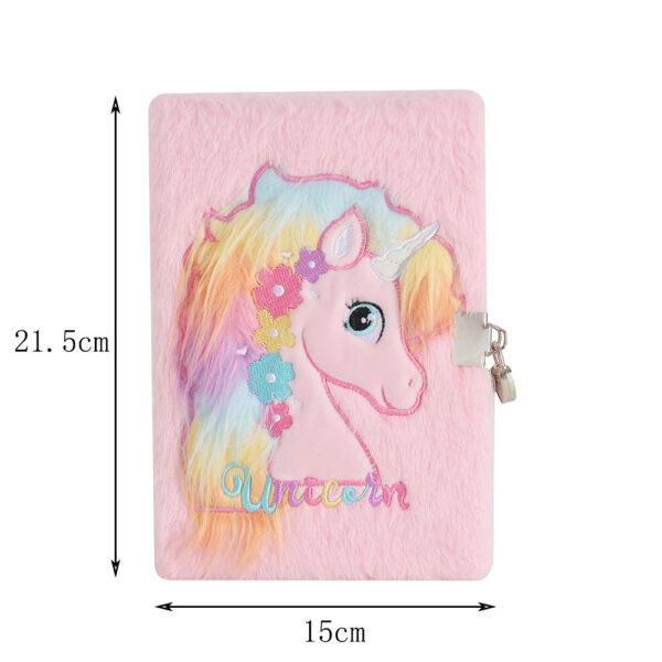 Wholesale Cartoon Unicorn Plush Notebook with Lock