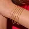 304 Stainless Steel Geometric PVD Coated Stone-Free 18K Real Gold Plated Bracelets