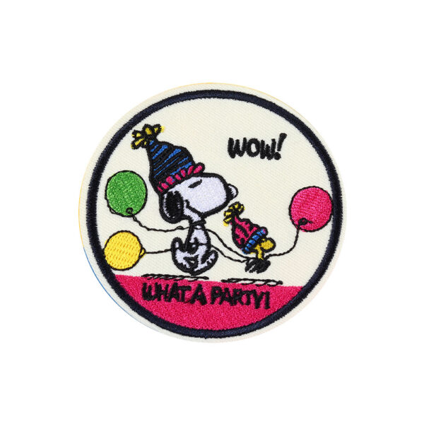 Wholesale Round Cute Cartoon Puppy Nubi Embroider Patch with Adhesive Backing Hand-Pressed DIY Decorative Luggage