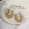 Wholesale 1 Pair Retro XUPING Simple Style Geometric Knot Plating 304 Stainless Steel 18K Gold Plated Earrings