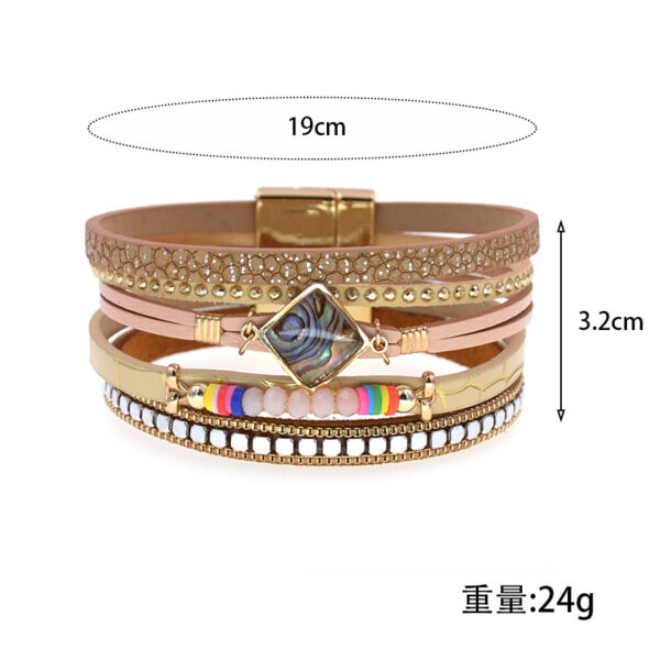 oly-b74b3fd9c4e054235d2d17b05cdf65b4 Wholesale European and American hot sale high quality women's leather bracelet fashion fashion zircon accessories women's leather bracelet jewelry