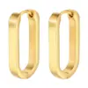 1 Pair Simple Style Oval Plating Stainless Steel Earrings