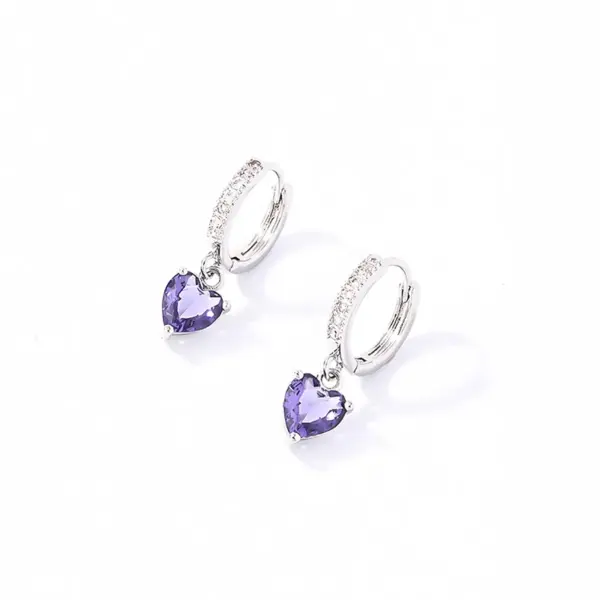 Wholesale PVD Coated Rhodium Plated Water Droplets Heart Shape Flower 304 Stainless Steel Casual Sweet Korean Style Waterproof Non Tarnish Drop Earrings