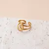 Wholesale PVD Coated Human Face Heart Shape 304 Stainless Steel Retro Classic Style Waterproof Non Tarnish Open Ring