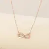 Wholesale PVD Coated 18K Gold Plated Infinity 304 Stainless Steel Basic Simple Style Classic Style Waterproof Non Tarnish 304 Stainless Steel Pendant Necklace