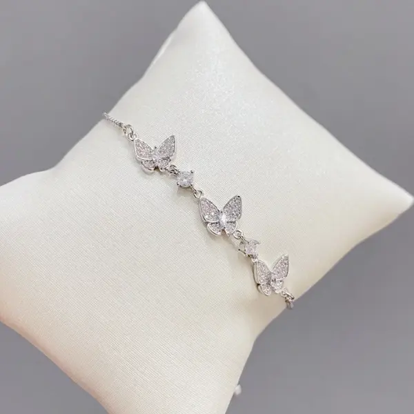 Wholesale Luxurious Butterfly Copper Bracelets Gold Plated Zircon Copper Bracelets 1 Piece
