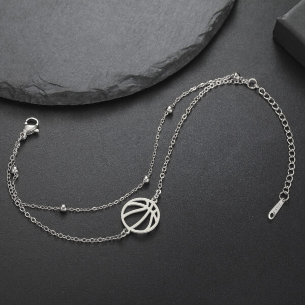 Wholesale Europe and the United States hot selling factory direct wholesale supply ladies jewelry double hole volleyball basketball pendant stainless steel bracelet