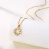 Wholesale Water Plating Vacuum Plating Real Gold Plated 18K Gold Four Leaf Clover Candy Fish 304 Stainless Steel Copper Retro Waterproof Non Tarnish Stainless Steel Pendant Necklace