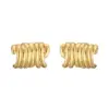 1 Pair Casual Vintage Style Twist Plating Braid Copper 18k Gold Plated Ear Cus