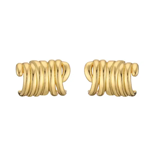 1 Pair Casual Vintage Style Twist Plating Braid Copper 18k Gold Plated Ear Cus