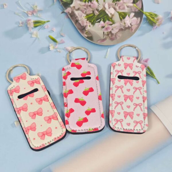 Wholesale Printed sunflower women's lipstick bag keychain