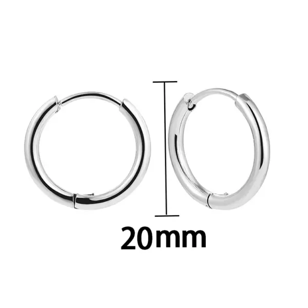 1 Pair Classic Style Solid Color Plating Stainless Steel Hoop Earrings