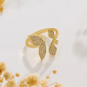 Z0052 Butterfly Wings-Gold / Adjustable Opening