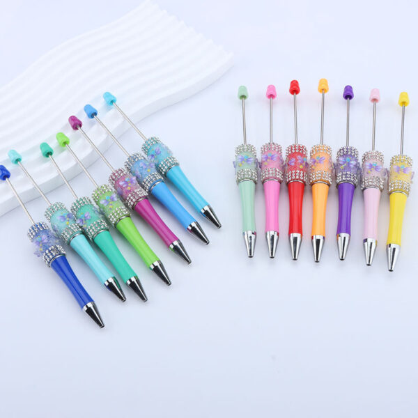 Wholesale New sugar dragonfly beaded pen diy exquisite hand-painted beads adorable pen cute girl heart stationery in stock