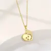 Wholesale Water Plating Vacuum Real Gold Plated 18K Sun Heart Shape Whale 304 Stainless Steel Titanium INS Style Waterproof Non Tarnish 201 Pendant Necklace