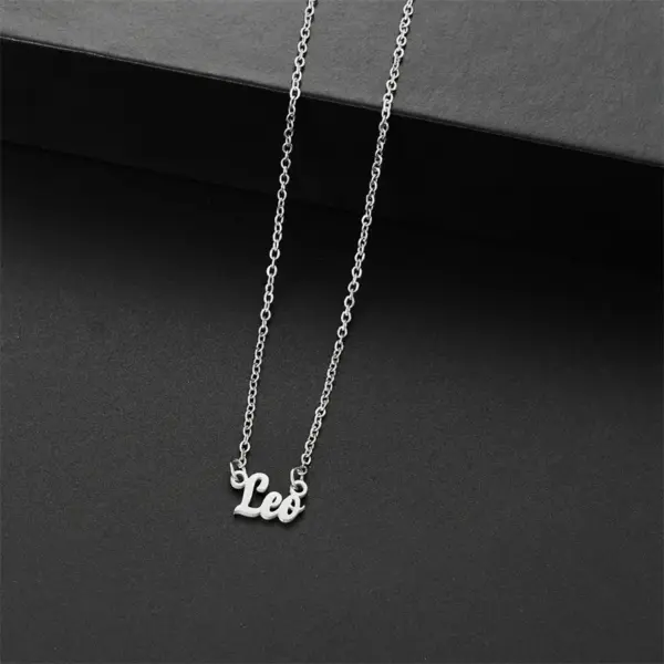 PVD Coated 18K Gold Real Plated Letter Constellation 201 Stainless Steel Basic Simple Style Commute Waterproof Non Tarnish Pendant Necklace