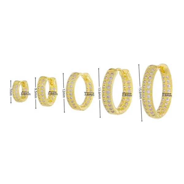 1 Piece Simple Style Round Plating Inlay Brass Zircon 18k Gold Plated Silver Plated Huggie Earrings