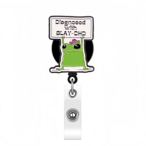 Frog holding a sign + black rotating buckle