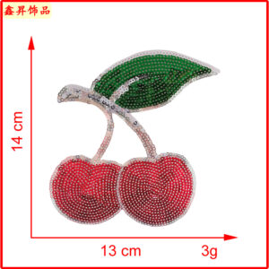 Heated melt glue*red and green*cherry*sequin*14*13cm