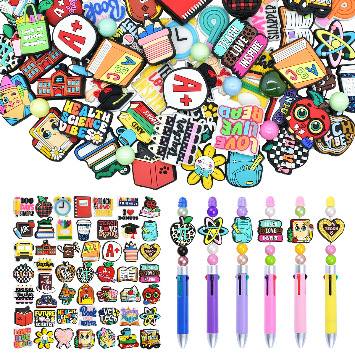 Wholesale Back-to-School Series Student Stationery Beads