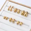 1 Pair Simple Style Geometric Plating 304 Stainless Steel 18K Gold Plated Ear Studs