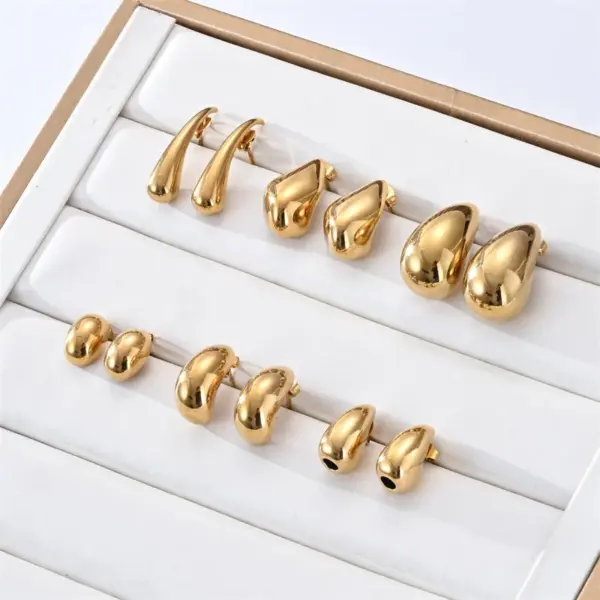 1 Pair Simple Style Geometric Plating 304 Stainless Steel 18K Gold Plated Ear Studs
