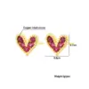 Wholesale Simple Style Heart Shape Copper Inlay Zircon Ear Studs 1 Pair