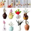 Wholesale Cross-border New Mini Vase Refrigerator Stickers Home Kitchen Refrigerator Decoration Accessories Office Desktop Resin Ornaments