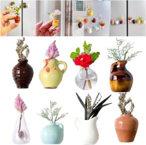 Wholesale Cross-border New Mini Vase Refrigerator Stickers Home Kitchen Refrigerator Decoration Accessories Office Desktop Resin Ornaments