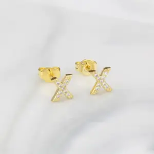 TE-01-X Letter X / Gold Plated Electroplated Color Retention