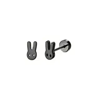 Black / One Size / Bunny ear studs