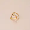 Wholesale PVD Coated Gesture Heart Shape Snake 304 Stainless Steel Basic Retro Waterproof Non Tarnish Open Ring