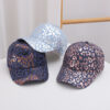 Wholesale Ladies fashion bronzing leopard print baseball cap cap color letter hot stamping sun hat B1086