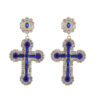 Wholesale diamond cross earrings fashion temperament medieval gold and silver pin earrings earrings