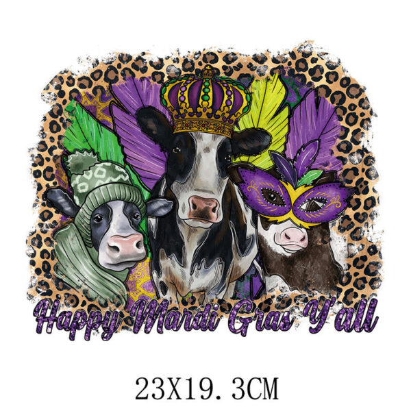 Wholesale Mardi Gras Heat Transfer Printing StickerUV DTF Ready to Press Transfers Wraps