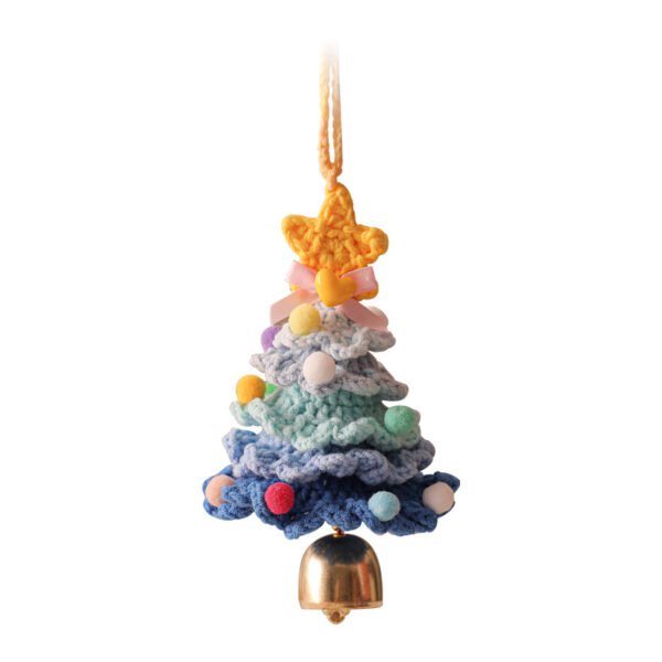 Wholesale Cross-Border Supply of Plush Christmas Pendants, Wool Crochet Christmas Tree Ornaments, Christmas Decoration Car Pendants