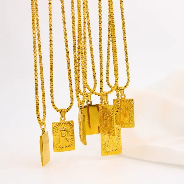 Wholesale Jewelry Fashion Letter 304 Stainless Steel 18K Gold Plated Plating Stainless Steel Necklaces