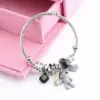 Wholesale Fashion Bear Heart Shape Flower Titanium Steel Plating Rhinestones Bangle