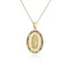 Wholesale Copper Micro-inlaid Zircon Religious Jewelry Golden Necklace Maria Pendant