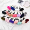 Wholesale fruit Cherry fur ball keychain imitation Rex rabbit fur bag pendant small jewelry