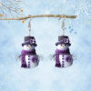 Wholesale Purple Christmas Snowman Acrylic Earrings